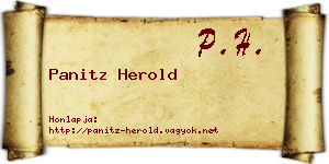 Panitz Herold névjegykártya